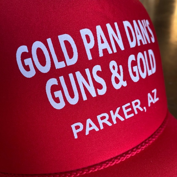 VTG Gold Pan Dan’s Guns And Gold Mesh Trucker Hat - Picture 2 of 5